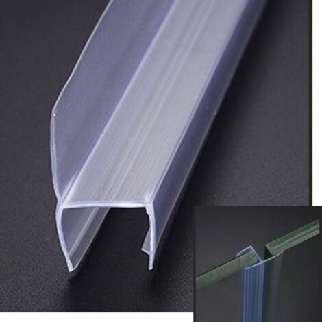 Joint d'étanchéité inférieur de porte de douche sans cadre, type H, avec gouttière anti-gouttes, pour verre de 10 mm (3/8 po), longueur 2200 mm (86,6 po) (1/5)