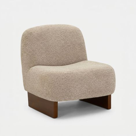 Sillón Japandi de bouclé para salón Kyoto Poise (1/5)
