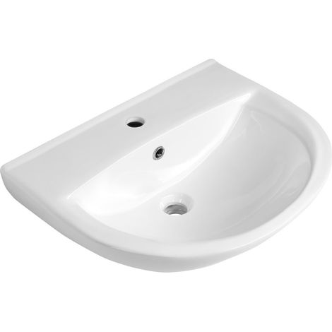 Lavabo SPIRAL en céramique 60x47cm, blanc (1/4)