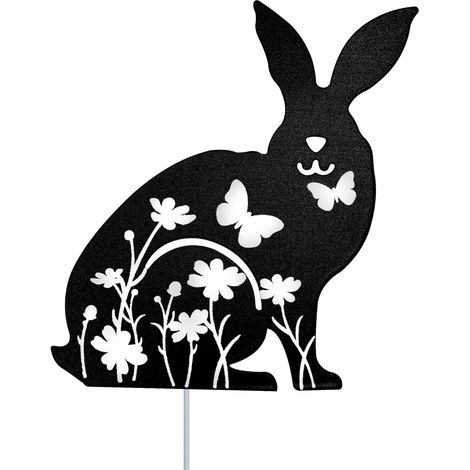 Kaninchen-Gartenstecker – in Metallsilhouette, ideal für die Gartendekoration im Freien, zum Einsetzen von Eisenarbeiten