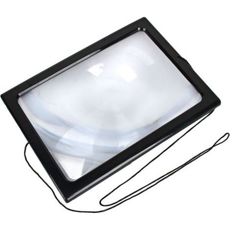 Grande page A4 mains libres 3x loupe avec lumière LED loupe de lecture Gdel