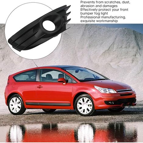 Grilles Automobiles 1 Paire De Pare Chocs Avant Antibrouillard Calandre Couvercle Garniture Remplacement Pour Citroën C4 2004‑200 Noir (1/5)