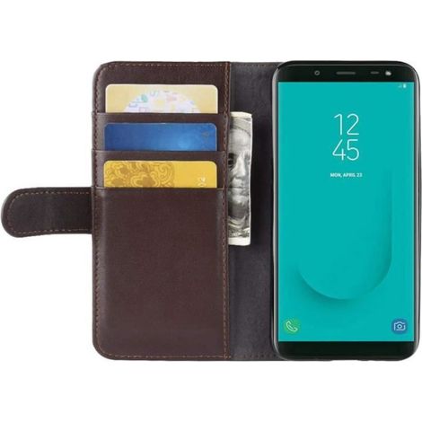Coque Flip - Cuir Véritable - Protection Antichoc - Support Intégré - Portefeuille - Pour Samsung Galaxy A20S - 1 Pièce (1/2)
