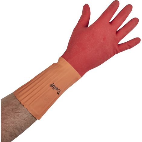 SPONTEX EXPERT - Gants protection chimique taille 7 latex (1/2)