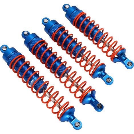 4 Amortisseurs Haute Performance en Alliage d'Aluminium pour Traxxas Slash 1/10 - Version Bleu Foncé, Pièces de Rechange RC (1/5)