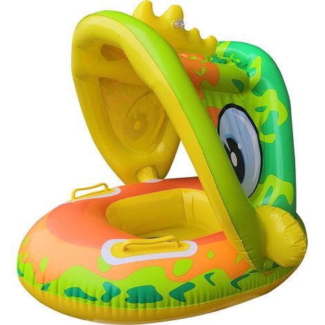 Einhorn-Baby-Poolschwimmer mit Sonnendach – aufblasbarer Baby-Schwimmring, Federschwimmer, Sicherheitssitz, Wasserspielzeug für Kinder (1/5)