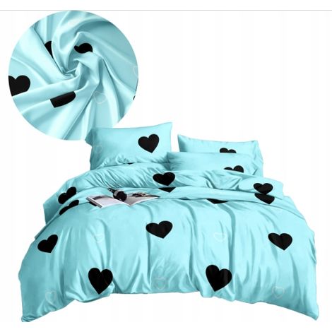 SET DI BIANCHERIA DA LETTO 3D IN COTONE RASO 200x220 CON 2 FEDERE, PER SAN VALENTINO