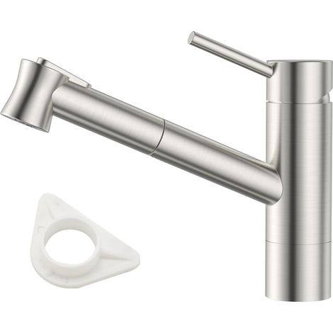 Robinet de cuisine avec douchette extensible, robinet haute pression avec 2 douchettes extractibles, mitigeur rotatif à 120 °, pour cuisine, bar, caravane (1/5)