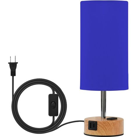 Yuiboo Lampes de table bleues moyennes bureau avec ports USB C + (1/5)