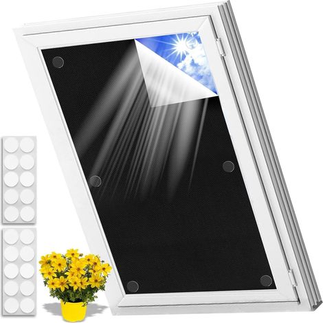 Store Occultant Fenetre, Store Occultant sans Perçage  pour Fenetre de Toit 100 % temporaires, 20 Attaches Auto-adhésives,pour Chambre,Bébé Chambre,Grenier (1/5)