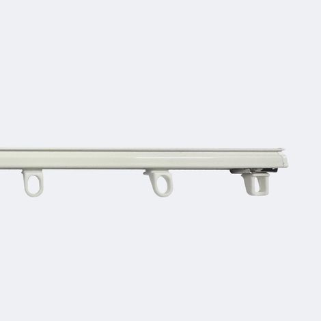 Kit de rail à rideaux simple de 400cm Blanc - Fixation plafond - Boulet (1/5)