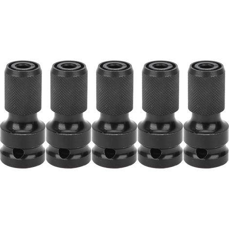 5Pcs Adaptateur de Clé à Chocs 1/2 Carré vers 1/4 Hexagonal Bit Télescopique Convertisseur (1/5)