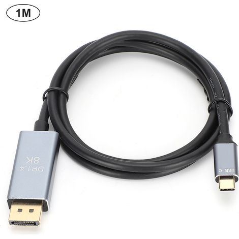 Câble vidéo haute définition T0404 de type C vers DisplayPort 8K 1.4, adaptateur technique, fil de 1 m (1/5)