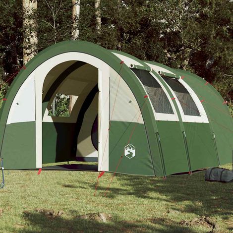 vidaXL Camping Tent Tunnel 4-Person Green Waterproof (1/5)