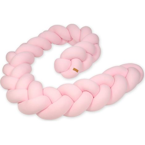 Tour de lit - coussin tour de lit - coussin tresse de serpent de lit - 3,5 mètres - rose clair