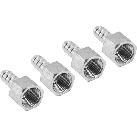 Lot de 4 raccords cannelés de 13 mm (1/2 po) pour tuyau d'arrosage, en acier inoxydable, pour refroidisseur à bière (1/5)