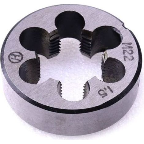 Terrajas métricas, terraja métrica recta para rosca manual M22 x 1,5 mm, 1 unidad (1/5)