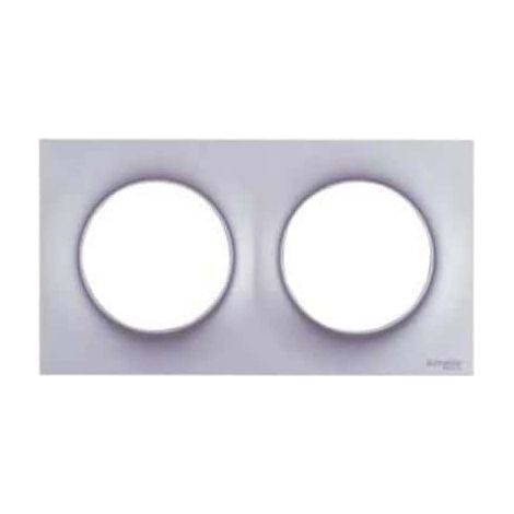 Schneider S520704E Odace Piastra stilizzata - Alluminio - Doppia orizzontale/verticale 71mm