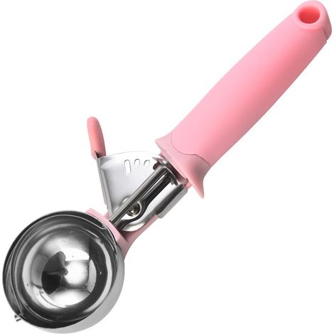 Cuillère à glace et à biscuits en acier inoxydable avec poignée ergonomique et levier de déclenchement (21,5 cm) (1/5)