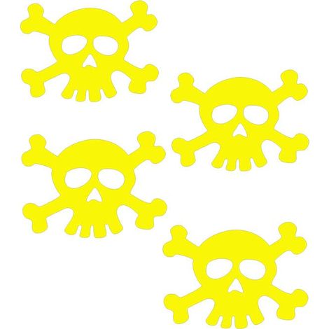 Adesivo Rifrangente Teschio (Giallo) (1/5)