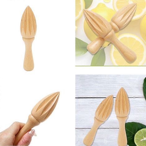 Presse-agrumes en bois, presse-citron, outil de cuisine pour jus de citron, presse-citron manuel (1/4)