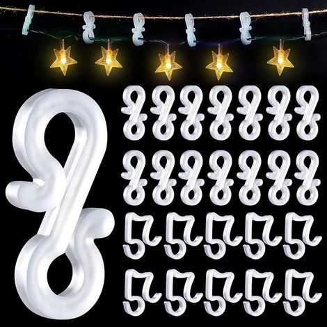 100 Pièces Crochet de Lumière de Noël, Crochets de Gouttière, S Durable Clip de Lumière, de Noël Crochets de Gouttière Extérieurs Clips pour Décorations Lumineuses de Noël (1/5)