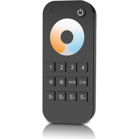 RT7 4-zone remote control with color temperature adjustment, 3V DC (AAA batteries)