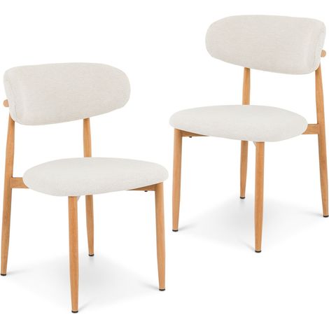 Lot de 2 chaises ARIEL blanc crème (Lot de 2) (1/5)