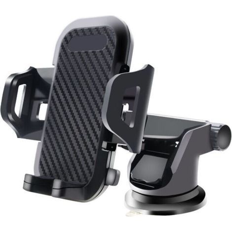 Einziehbarer Handyhalter mit Saugnapf fürs Auto, multifunktionaler Handyhalter für Lüftungsschlitze, abwaschbare Autohalterung (schwarz) (1/4)