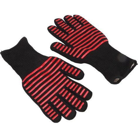Lot de 2 gants de barbecue ignifuges et résistants aux hautes températures pour four à micro-ondes (1/4)