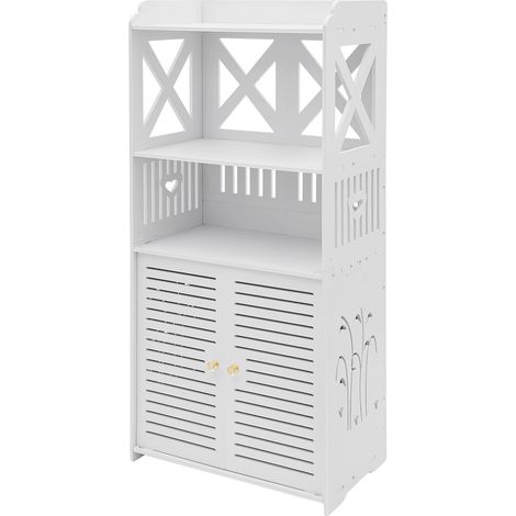 Armoire de rangement de salle de bain, matériau PVC durable, design gain de place, Armoire de rangement (1/2)
