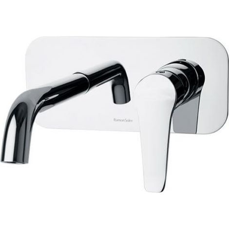 Mitigeur lavabo mural à encastrer YPSILON PLUS avec plaque 220x100mm et bec 190mm - Ramon Soler - 642002 (1/2)