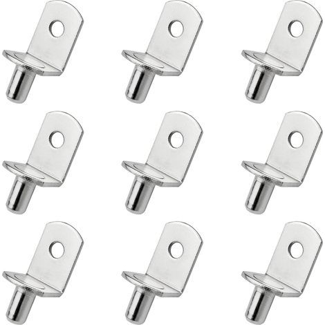 25 Pièces Chevilles de Support d'Étagère Goupille de Support d'Etagère en Métal Taquets pour Etagères L Forme Support Équerre Pour bois ou Verre Armoire Placard Bibliothèque (1/5)