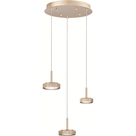 Lampada a sospensione NINA in metallo verniciato 45 cm Oro 3 Luci Led (1/3)