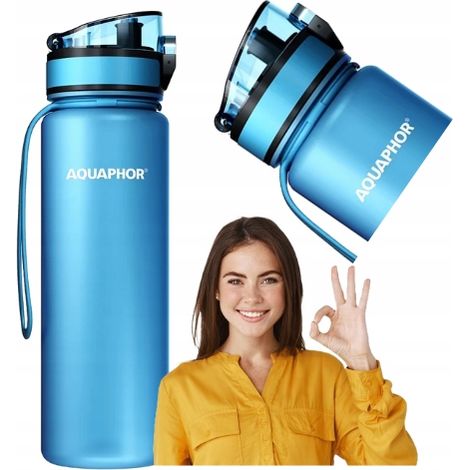 Bottiglia filtrante per acqua Aquaphor 0,5l blu + 1 filtro