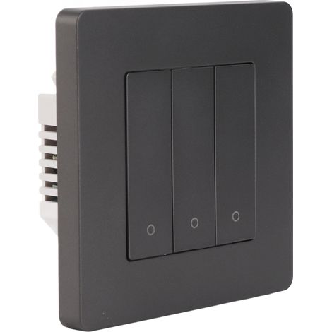 Intelligentes 3-Schalter-Bedienfeld mit per App programmierbarem Timer, Prellfunktion, AC 100–240 V, grau (1/5)