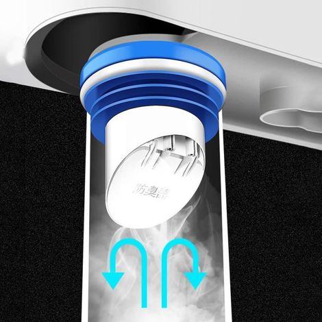 Clapet anti odeur pvc 100, joint de toilettes anti-odeur avec clapet anti-retour pour tuyaux en PVC de 100 à 110 mm (noir) (1/2)