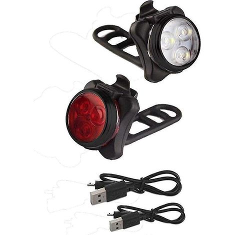 Ensemble d'éclairage vélo, lampe vélo rechargeable USB, éclairage vélo