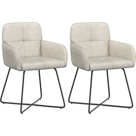 Esszimmerstühle 2 pcs Samt Creme 59 x 56,5 x 86 cm vidaXL (1/5)