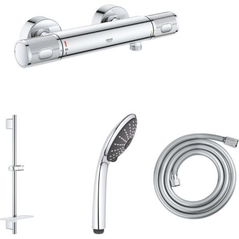 Mezclador de ducha GROHE Precision Feel con teleducha Vitalio Joy 110 Massage de 3 chorros, barra de ducha y flexo de 175 cm (1/5)