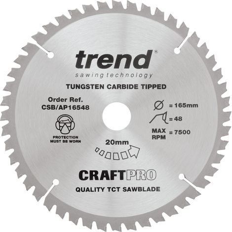 Trend CSB/AP16548 Plunge Saw Blade for Aluminium Plastic 165mm X 48 Teeth X 20mm (1/3)