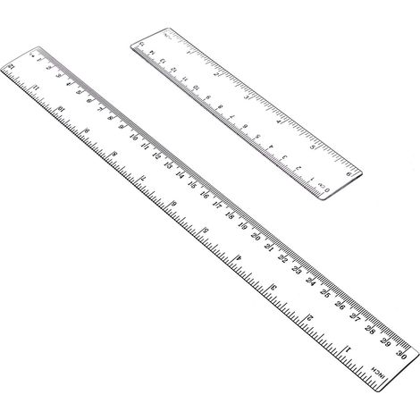 Ruler - Plastic Flexible Ruler - Dual Scale Inches And Centimeters - 6 Inch 15 Cm And 12 Inch 30 Cm - 2 Pieces