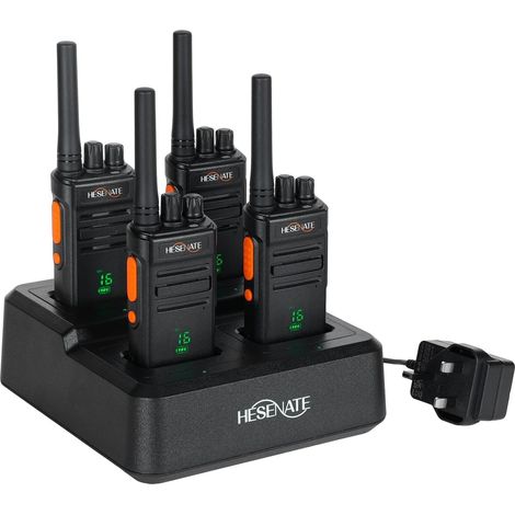 Plus Talkie-Walkie avec écran, Walkie Talkies Professionnel avec Chargeur à 4 Emplacements, Talkie walkie avec oreillette pour hôtels Restaurants 4 Pièces (1/5)
