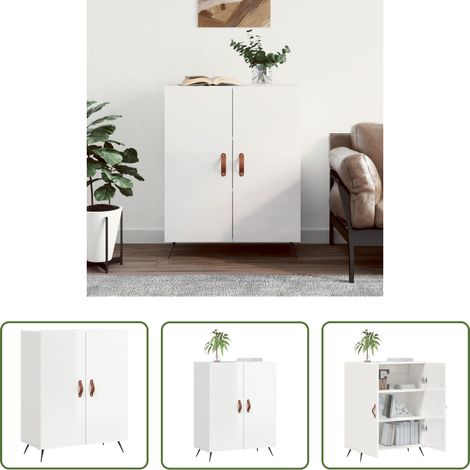 vidaXL Hochglanz-Weiß - Sideboard Hochglanz-Weiß 69,5x34x90 cm Holzwerkstoff (1/5)