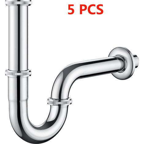 5 PCS Siphon Waschbecken - Universal Syphon Badezimmer Waschbecken 1 1/4" x 32 mm, Edelstahl Abflussrohr für Bad und Küchenspüle (1/5)