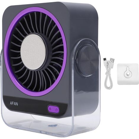 USB Rechargeable Semiconductor Ice Cooling Desk Fan, 3600 mAh, 199 Adjustable Wind Speeds, Silent Operation, Dual Power Supply (GREY) (1/5)