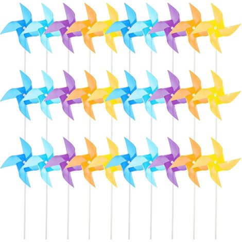 100 moulins à vent en plastique colorés, jouet pour enfants (couleurs assorties) (1/5)