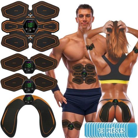 Filiyano-Stimulateur musculaire - Ceinture abdominale pour l'abdomen, les bras, les cuisses et les fessiers - Orange Taille unique (1/5)
