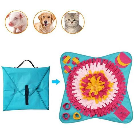 Tapis de Chien Snuffle Mat Jouets Couverture Formation Alimentation pour Chien Animaux (71x71cm)