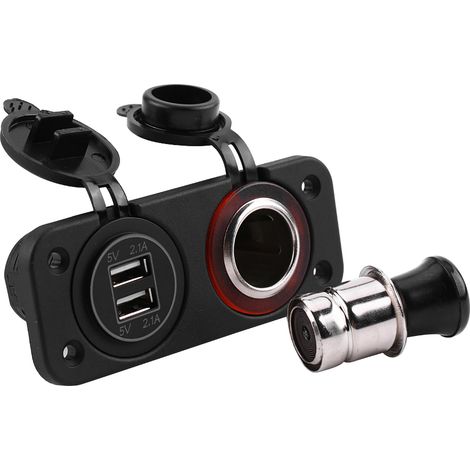 Chargeur Voiture 4.2A Double USB Adaptateur Allume-Cigare DC12/24V Prise Électrique pour Auto Camping-car Bateau Bus (1/5)